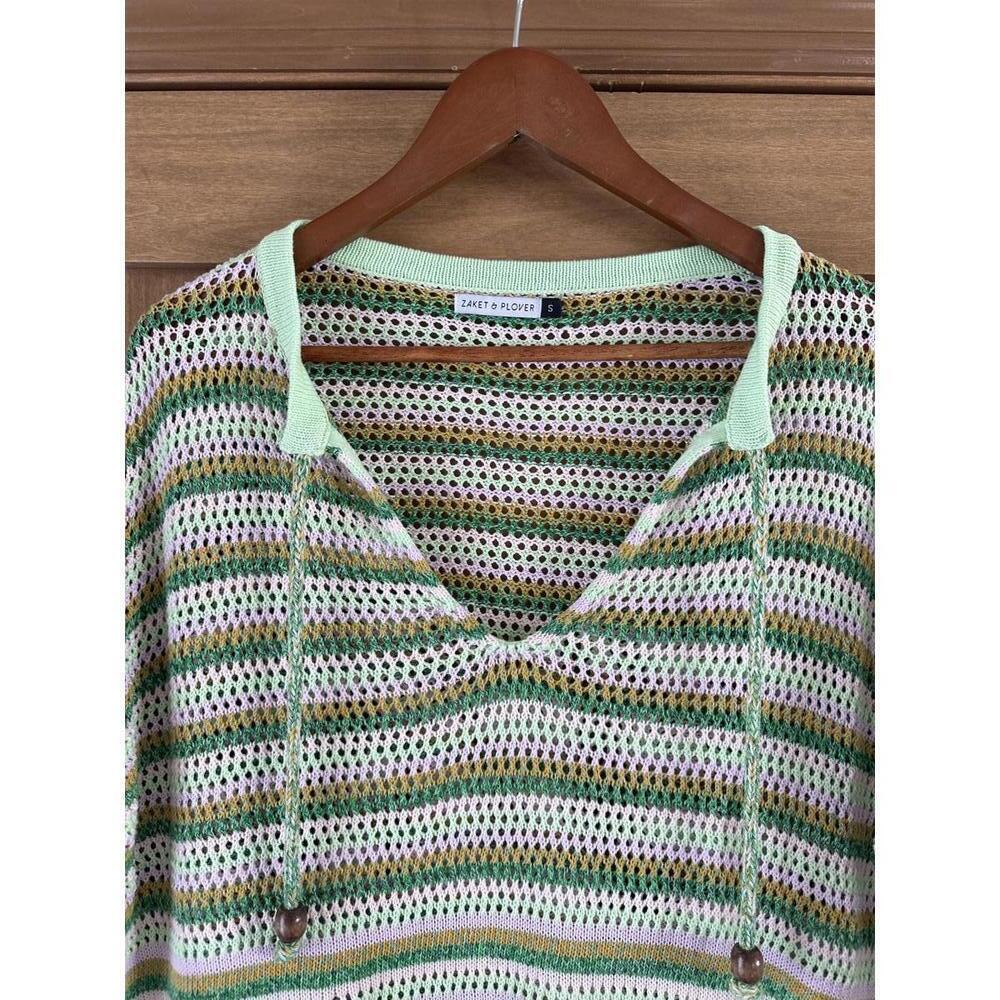 Zaket & Plover Loose Knit Long Sleeve Pullover Multicolor Striped Women’s Small - Picture 11 of 12